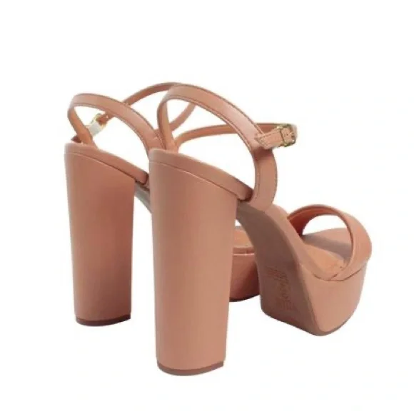 Vizzano Nude Ankle Strap Block Heels - Picture 5 of 7